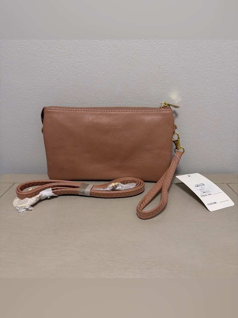 NWT Pretty Poppy 3-Way Blush Pink Crossbody Wristlet Wallet Bag